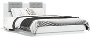 vidaXL Estrutura de cama c/ cabeceira e luzes LED 150x200 cm branco