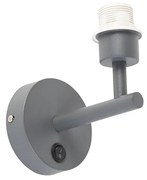 Candeeiro de parede moderno cinzento escuro 1 luz com interruptor - Combi