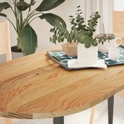 vidaXL Tampo de mesa 140x60x2 cm carvalho maciça oval castanho-claro