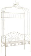 vidaXL Banco de jardim 122 cm ferro branco antigo