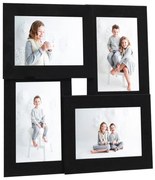 vidaXL Moldura para 4x(10x15 cm) fotografias MDF preto
