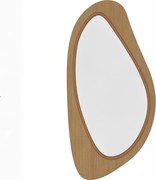 HOMCOM Espelho de Parede com Moldura de Folheado de Pinho para Quarto e Sala de Estar, 91,5 x 45 x 3 cm, Madeira natural | Aosom Portugal