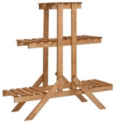 vidaXL Suporte para plantas 83x25x83 cm madeira de abeto