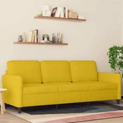 vidaXL Sofá de 3 lugares 180 cm veludo amarelo