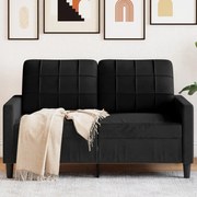 vidaXL Sofá de 2 lugares veludo 120 cm preto