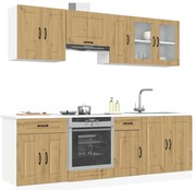 vidaXL 8 peças armário de cozinha conjunto Kalmar carvalho artisiano