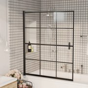 vidaXL Divisória de chuveiro ESG 116x140 cm preto