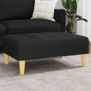 vidaXL Apoio de pés 77x55x31 cm tecido preto