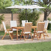 vidaXL Cadeira de Jardim 6 pcs Marrom e Branco 57 x 71,5 x 104 cm
