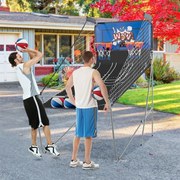 Máquina de basquetebol dobrável com Contador eletrónico e 8 jogos diferentes Azul