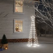 vidaXL Árvore de Natal em cone 108 luzes LED 70x180 cm branco frio