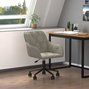 vidaXL Cadeira de escritório giratória veludo cinzento-claro