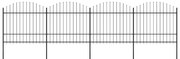 vidaXL Cerca de jardim com topo em forma de lança em aço 714,5x175 cm, preta