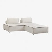 Sofá Chaise Longue Modular De 3 Peças Em Tecido Vermont Tecido Creme Bege - Sklum