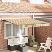 vidaXL Toldo Retrátil Manual Multicolor 350 x 250 cm Poliéster