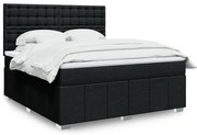 vidaXL Cama com molas/colchão 180x200 cm tecido preto