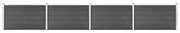 vidaXL Conjunto de painéis de vedação WPC 699x105 cm preto