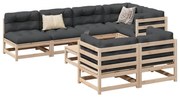 8 pcs conjunto sofás de jardim pinho maciço
