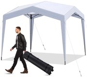 Tenda dobrável de 3 x 3 m com 4 paredes laterais e rede de malha - branca
