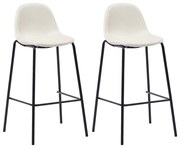 vidaXL Bancos de bar 2 pcs tecido cor creme