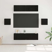 vidaXL Conjunto de móvel de TV 6 pcs Carvalho Preto 60 x 30 x 30 cm