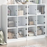 vidaXL Estante c/ portas 136x37x109 cm derivados madeira branco