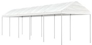 vidaXL Gazebo com telhado 11,15x2,28x2,69 m polietileno branco