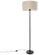 Candeeiro de pé preto com abajur castanho claro 50 cm - Simplo Design,Moderno
