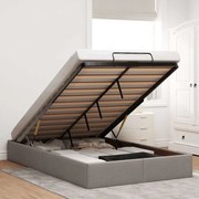 vidaXL Estrutura de cama otomana sem colchão 120x190cm tecido cinzento