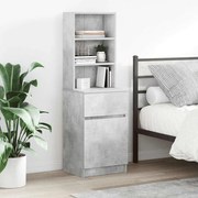 vidaXL Mesa cabeceira 39x35x125 cm derivados de madeira cinza cimento