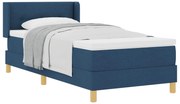 vidaXL Cama com Estrado com colchão Azul 100 x 200 cm tecido