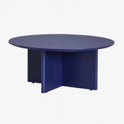 Mesa De Centro Redonda De Mdf (ø80 Cm) Saonara Azul Lapislazuli - Sklum