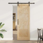 vidaXL Porta Deslizante Manual Natural e preto 73,5 x 211 cm