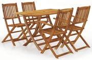 vidaXL 5 pcs conjunto jantar dobrável p/ jardim madeira acácia maciça