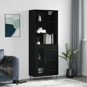 vidaXL Armário alto 69,5x34x180 cm derivados de madeira preto