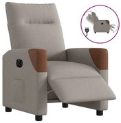 vidaXL Poltrona elétrica reclinável tecido cinzento-acastanhado