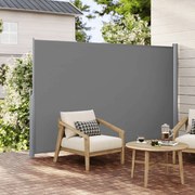 Toldo lateral 180 x 350 cm extensível cinzento