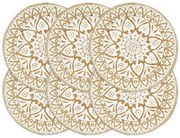 vidaXL Individuais de mesa 6 pcs juta 38 cm redondo branco