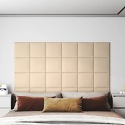 Painel de parede 12 pcs 30x30 cm tecido 1,08 m² cor creme