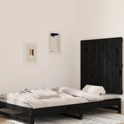vidaXL Cabeceira de parede 95,5x3x90 cm madeira de pinho maciça preto