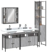 vidaXL 4 pcs conj. móveis casa de banho derivados madeira cinza sonoma