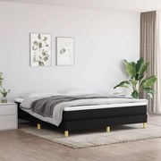 vidaXL Cama com molas/colchão 160x200 cm tecido preto