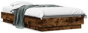 Estrutura de cama com luzes LED 90x190 cm carvalho fumado