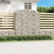 vidaXL Cesto gabião arqueado 200x30x220/240 cm ferro galvanizado