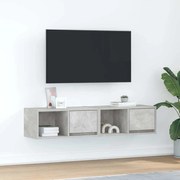 vidaXL Móveis de TV 2pcs 60x31x25,5cm madeira processada cinza cimento