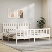 vidaXL Cama sem colchão 200x200 cm madeira de pinho maciça branco