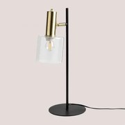Candeeiro De Mesa Em Ferro E Vidro Andaluz Preto - Sklum