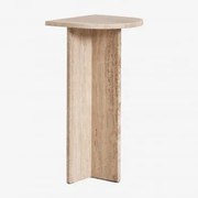 Mesa Lateral De Mármore Corwel Mármore Castanho Claro - Sklum