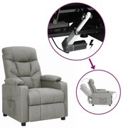 vidaXL Poltrona elevatória tecido cinzento-claro