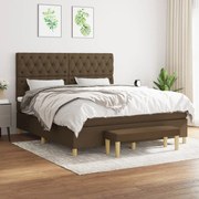 vidaXL Cama com molas/colchão 160x200 cm tecido castanho-escuro